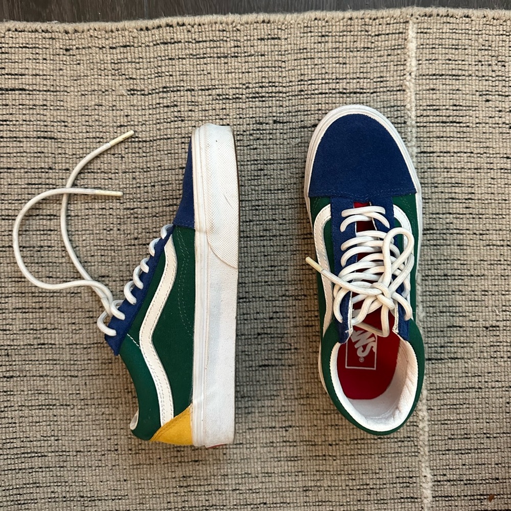 Vans Old Skool Yacht Club Blue, Green, Yellow & Red Skate Shoes